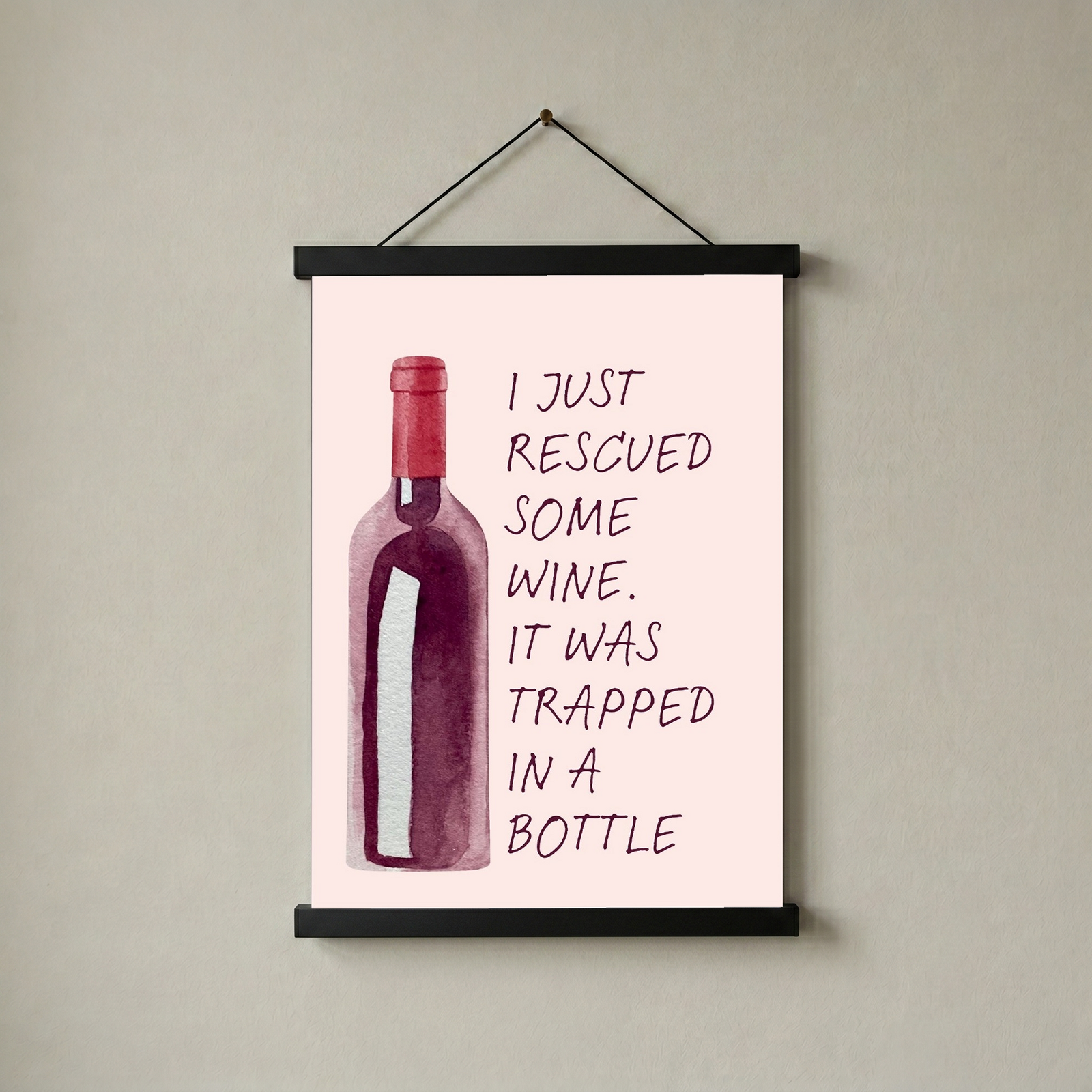 Wine Rescuer's Creed Wall Art Print — Funny Wine Lover Quote Poster