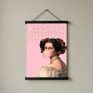 Kiss Me Again Wall Art Print — Romantic Love Quote Poster