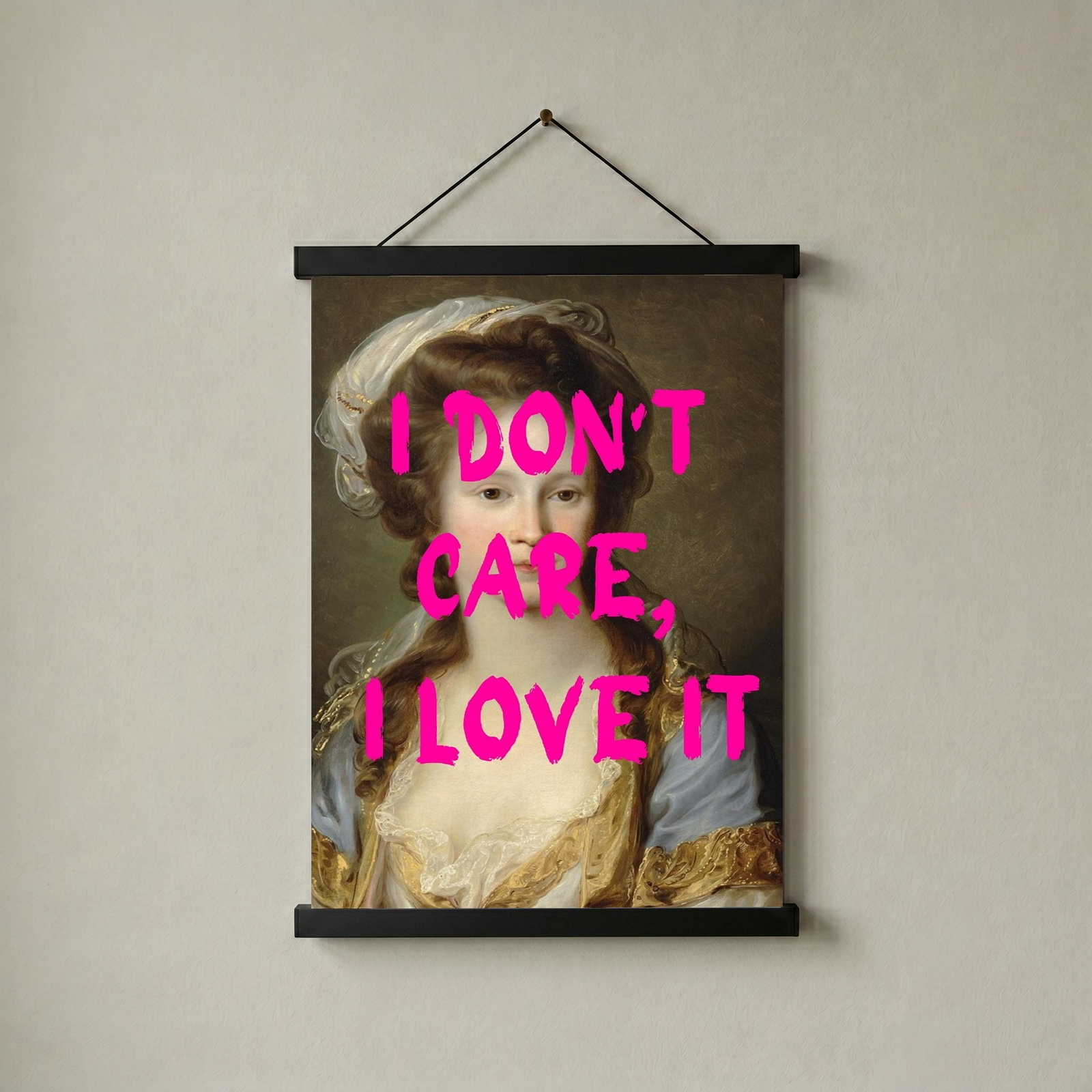 I Don't Care Wall Art Print — Cool Sarcastic Quote Poster