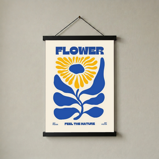 FLOWER Feel the Nature Poster — Mid-Century Botanical Cut-Out Print