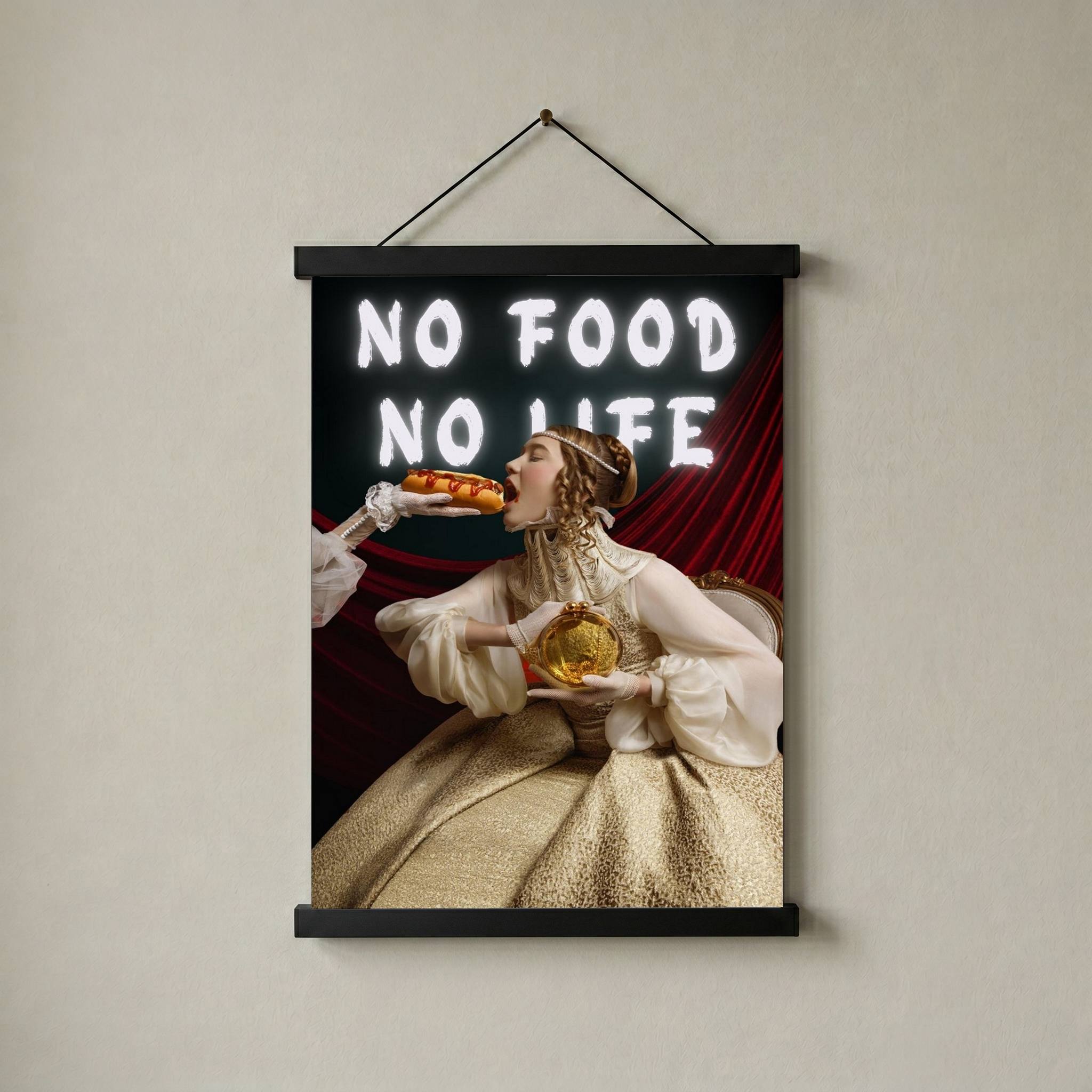 No Food No Life Wall Art Print — Funny Food Lover Quote Poster