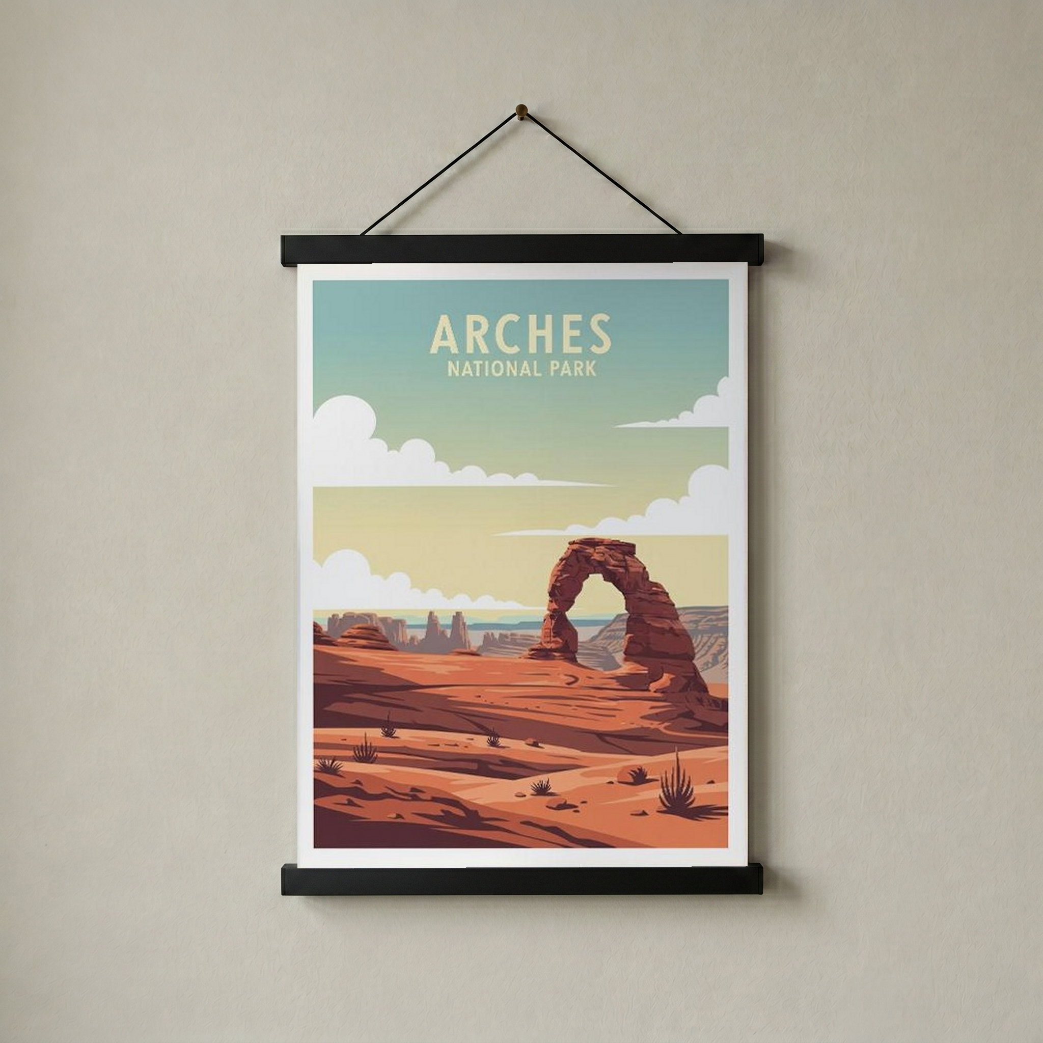 Arches National Park Poster — Vintage Delicate Arch Utah Desert Print