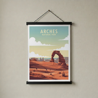 Arches National Park Poster — Vintage Delicate Arch Utah Desert Print