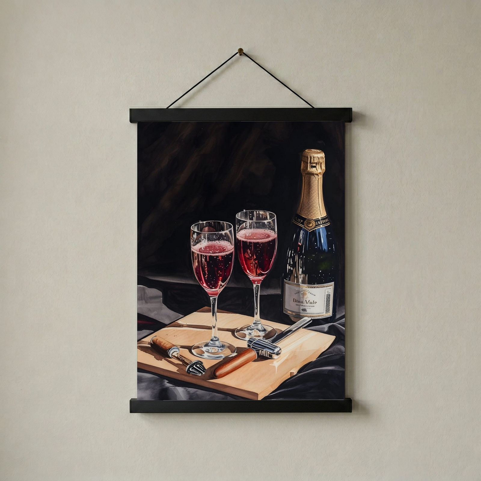 Sparkling Elegance Wall Art Print — Champagne Glamour Quote Poster