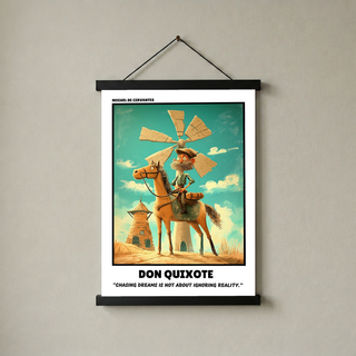 Don Quixote Poster - Chasing Dreams Literary Quote Wall Art Print