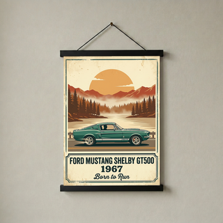 Ford Mustang Shelby GT500 1967 Forest Green Edition — Vintage Muscle Lake Print