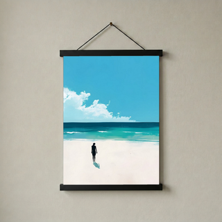 Waves Alone Wall Art Print — Peaceful Ocean Solitude Poster