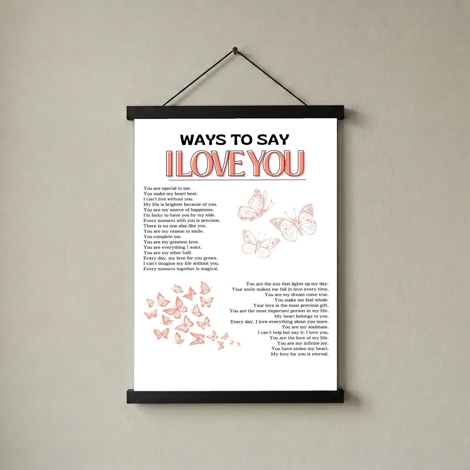 Ways to Say I Love You Wall Art Print — Multilingual Love Quote Poster
