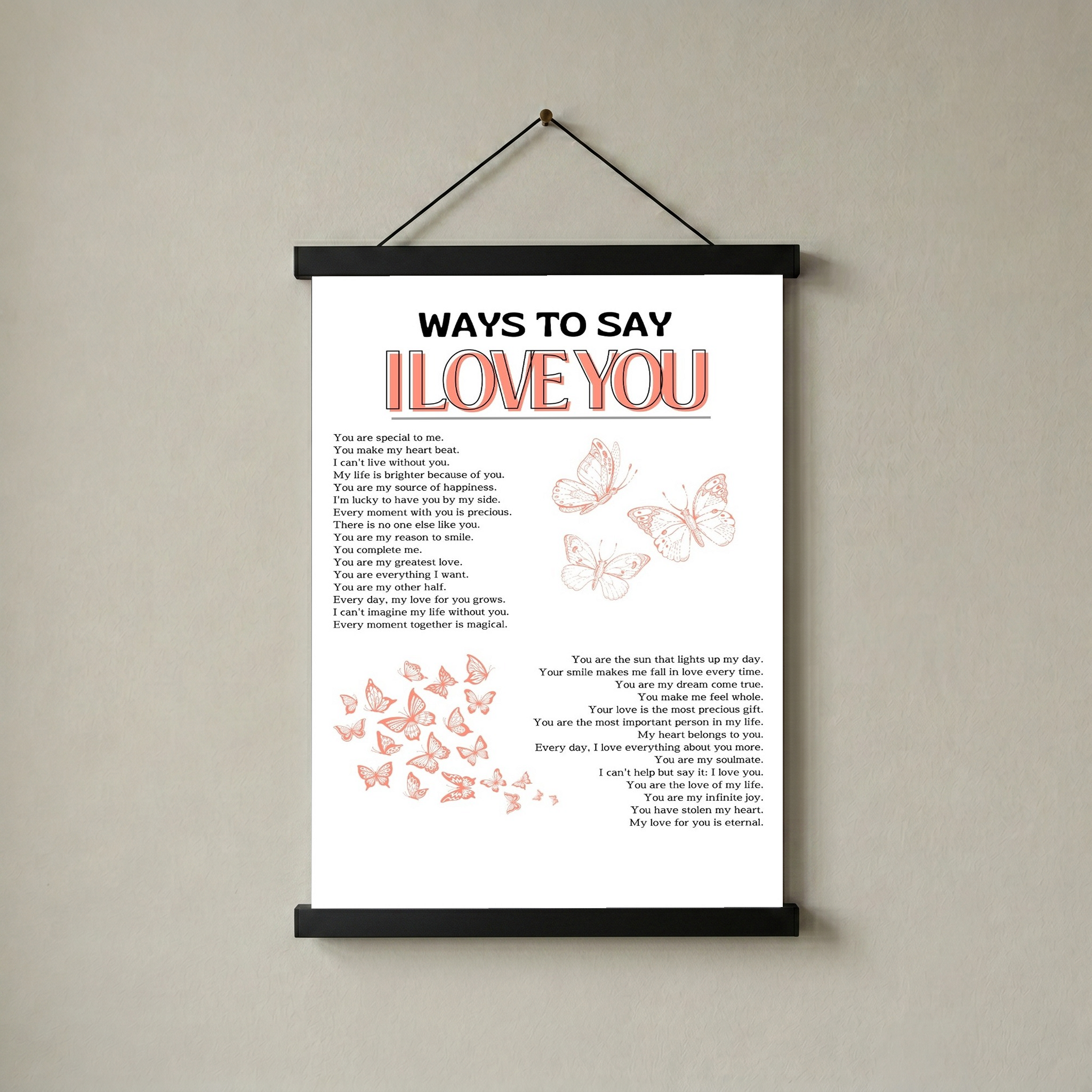 Ways to Say I Love You Wall Art Print — Multilingual Love Quote Poster