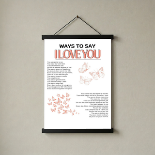 Ways to Say I Love You Wall Art Print — Multilingual Love Quote Poster