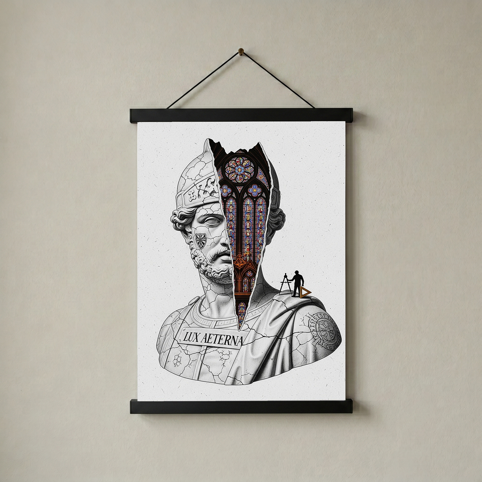 Lux Aeterna — Surreal Roman Bust Wall Art Print
