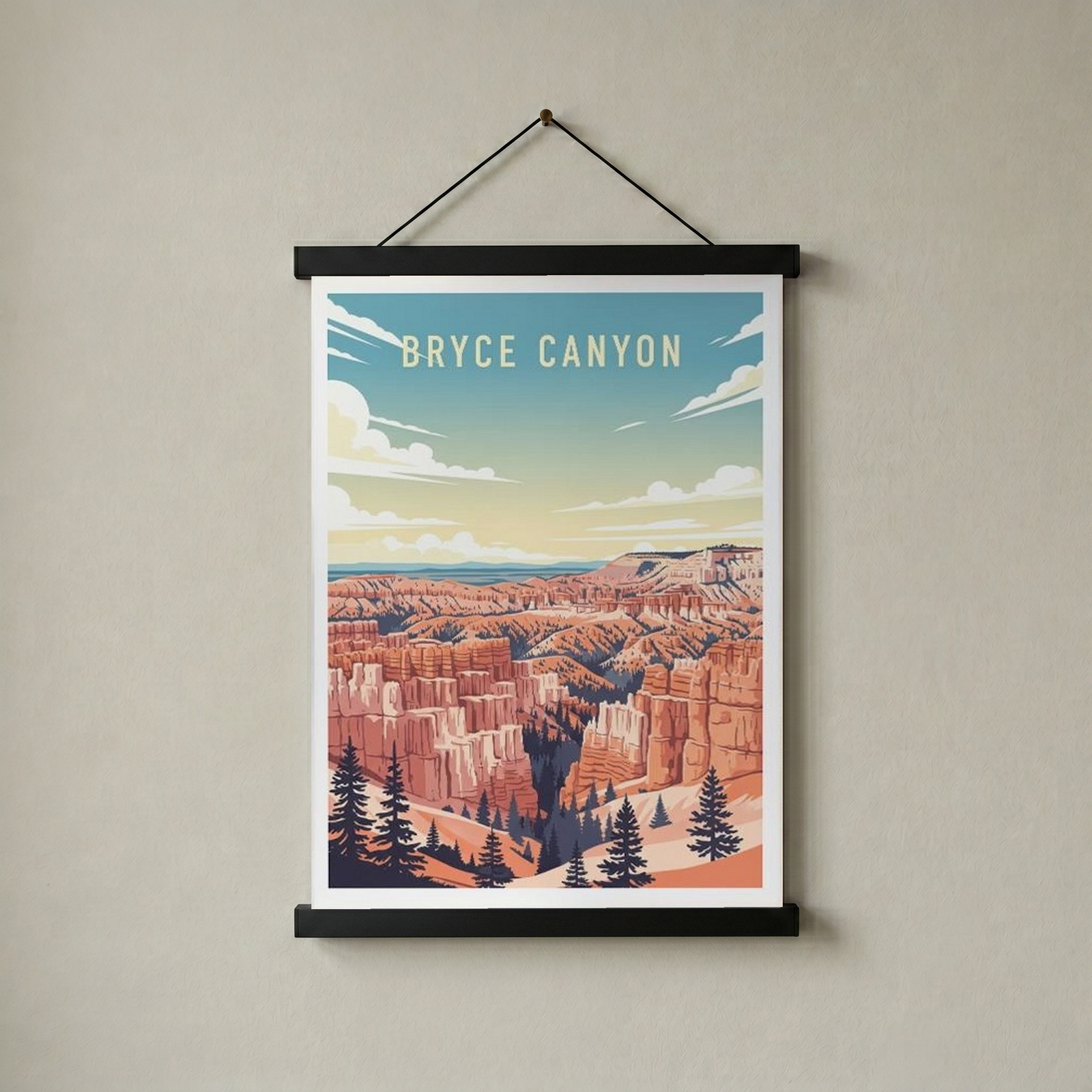 Bryce Canyon National Park Poster — Vintage Utah Hoodoo Sunrise Print