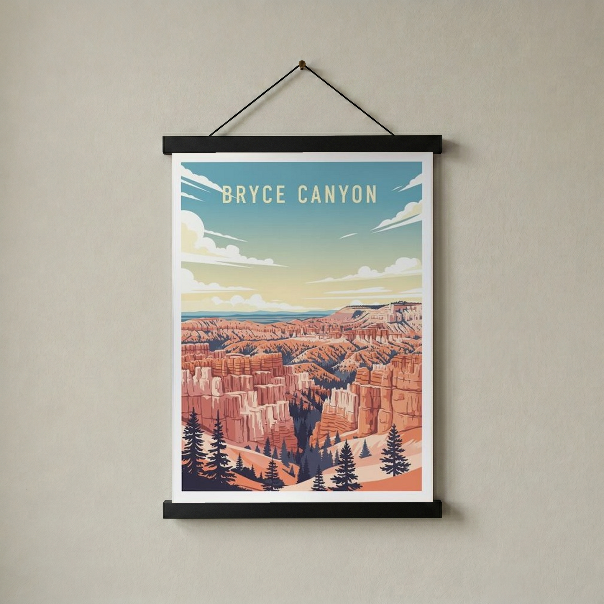 Bryce Canyon National Park Poster — Vintage Utah Hoodoo Sunrise Print