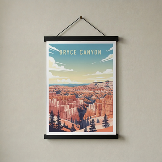 Bryce Canyon National Park Poster — Vintage Utah Hoodoo Sunrise Print
