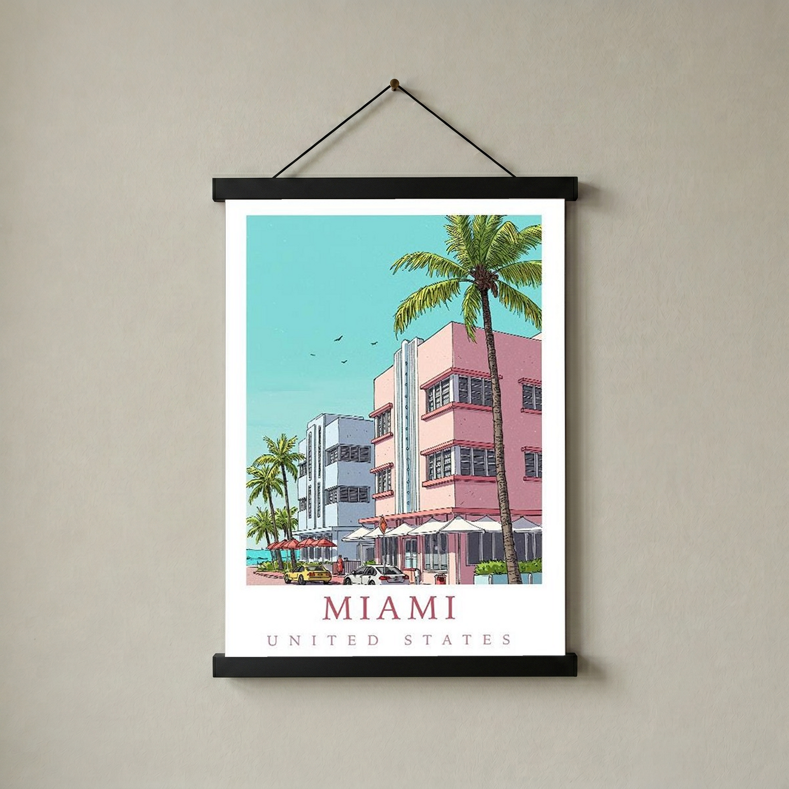 Miami Florida — Art Deco Ocean Drive Wall Art Print