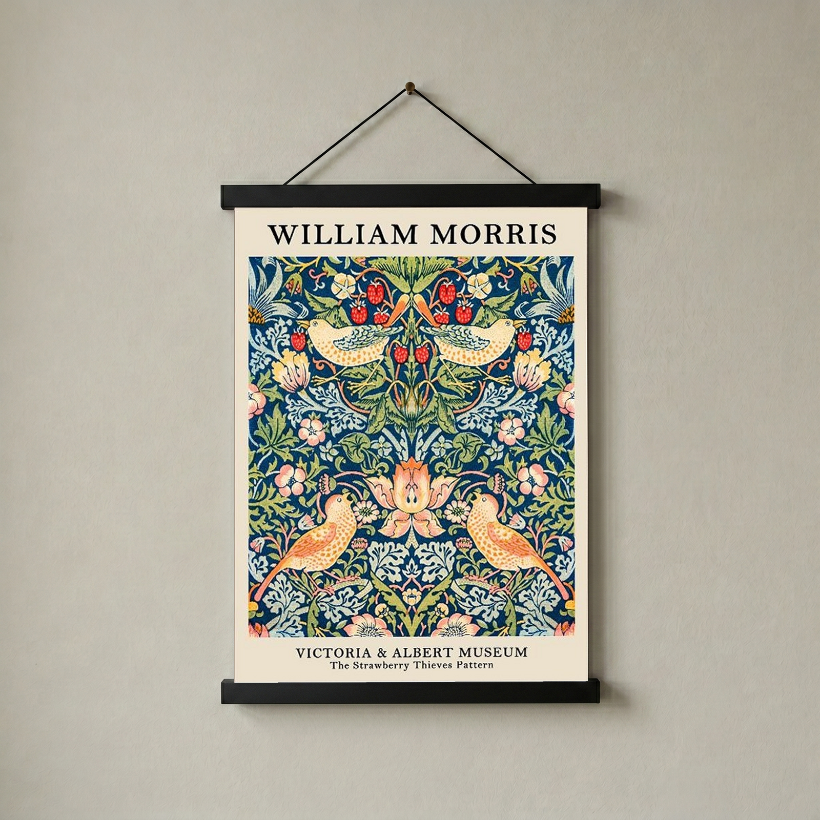 William Morris Strawberry Thief Print — V&A Museum Botanical Art