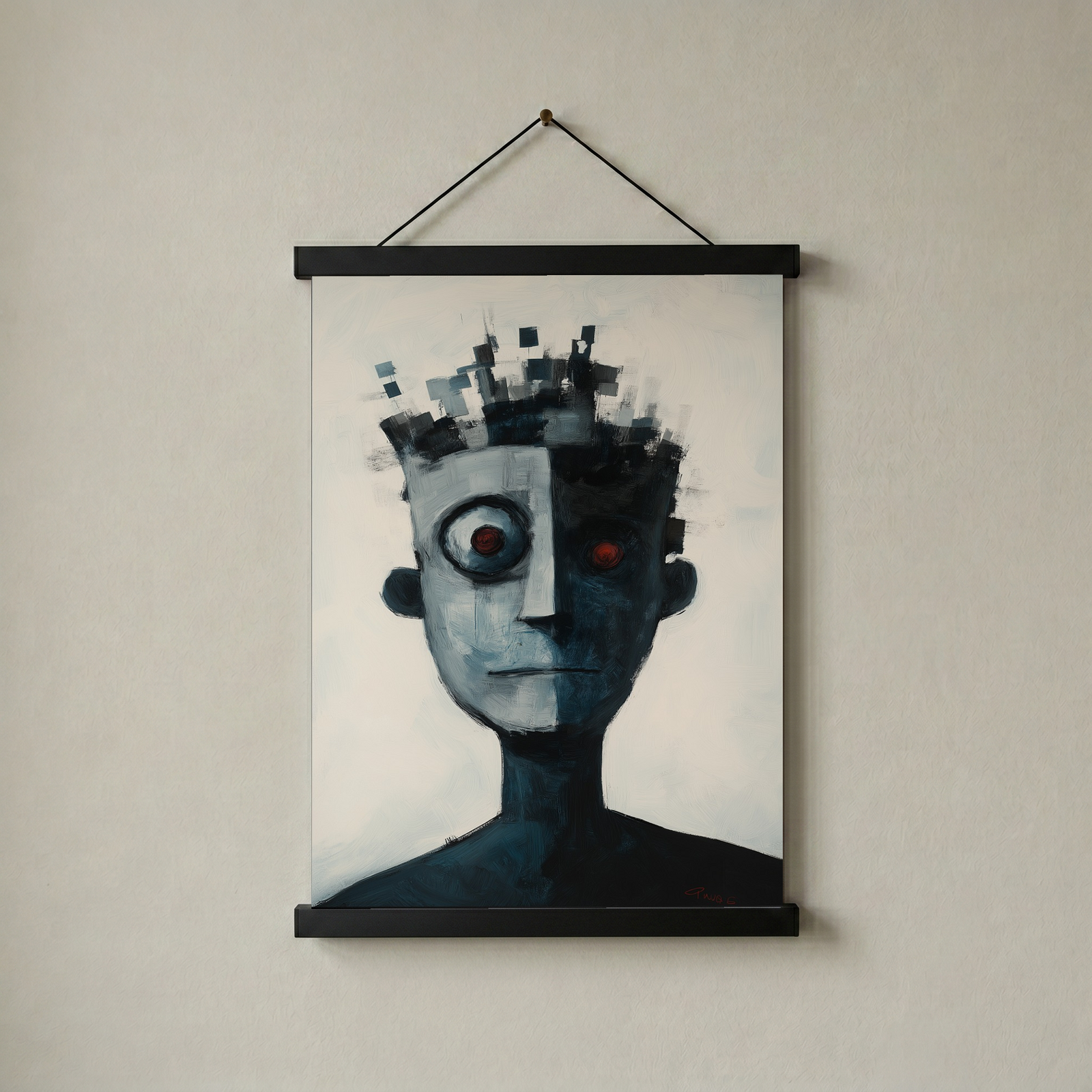 Lost Algorithm Wall Art Print — Digital Age Surreal Portrait Poster