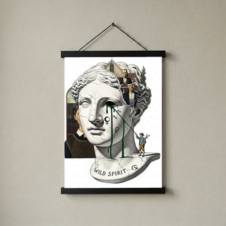 Wild Spirit American Gothic — Surreal Grant Wood Wall Art Print