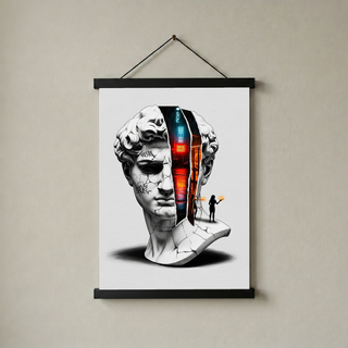 Neon Noir — Surreal David Bust Wall Art Print
