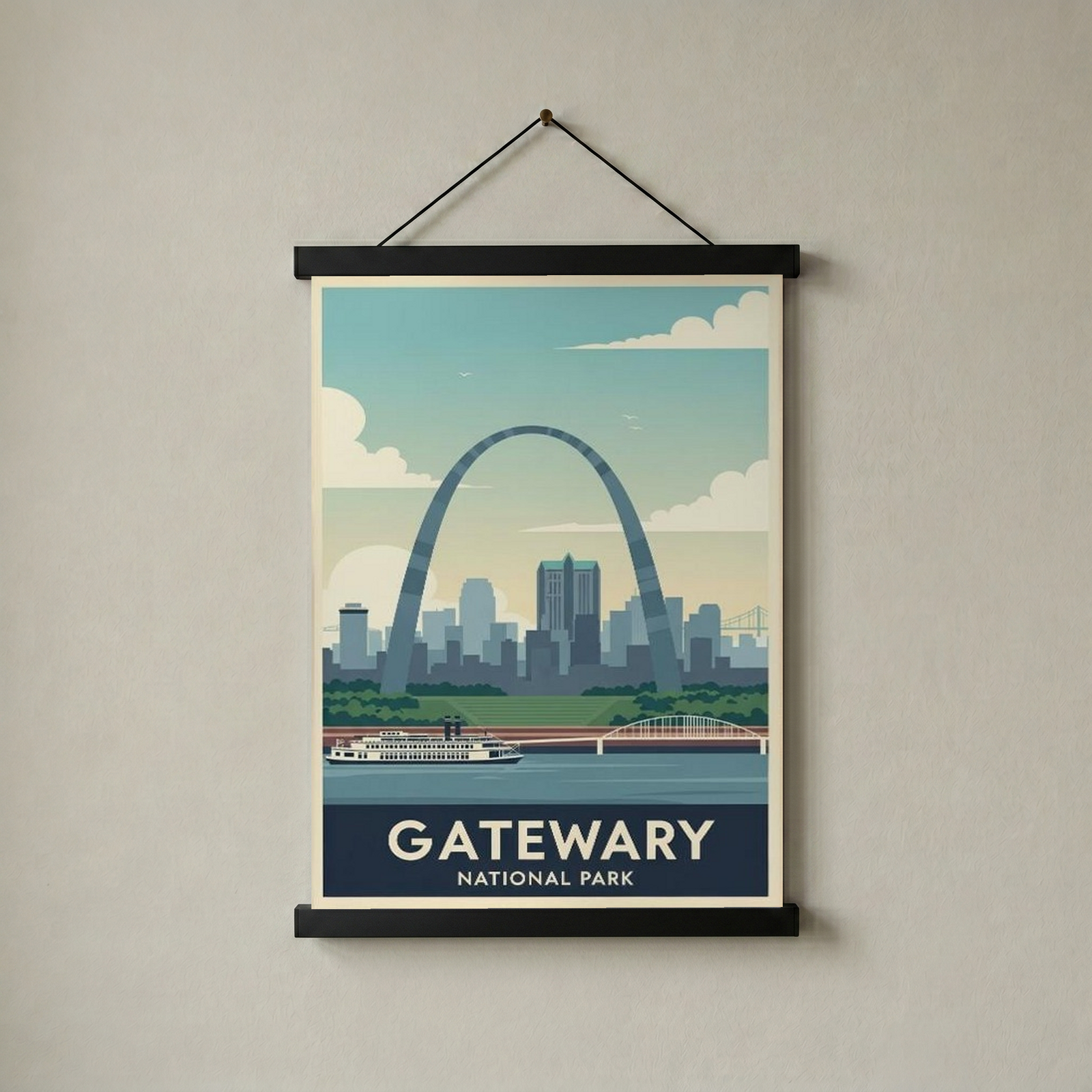 Gateway Arch National Park Poster — Vintage St. Louis Mississippi River Print