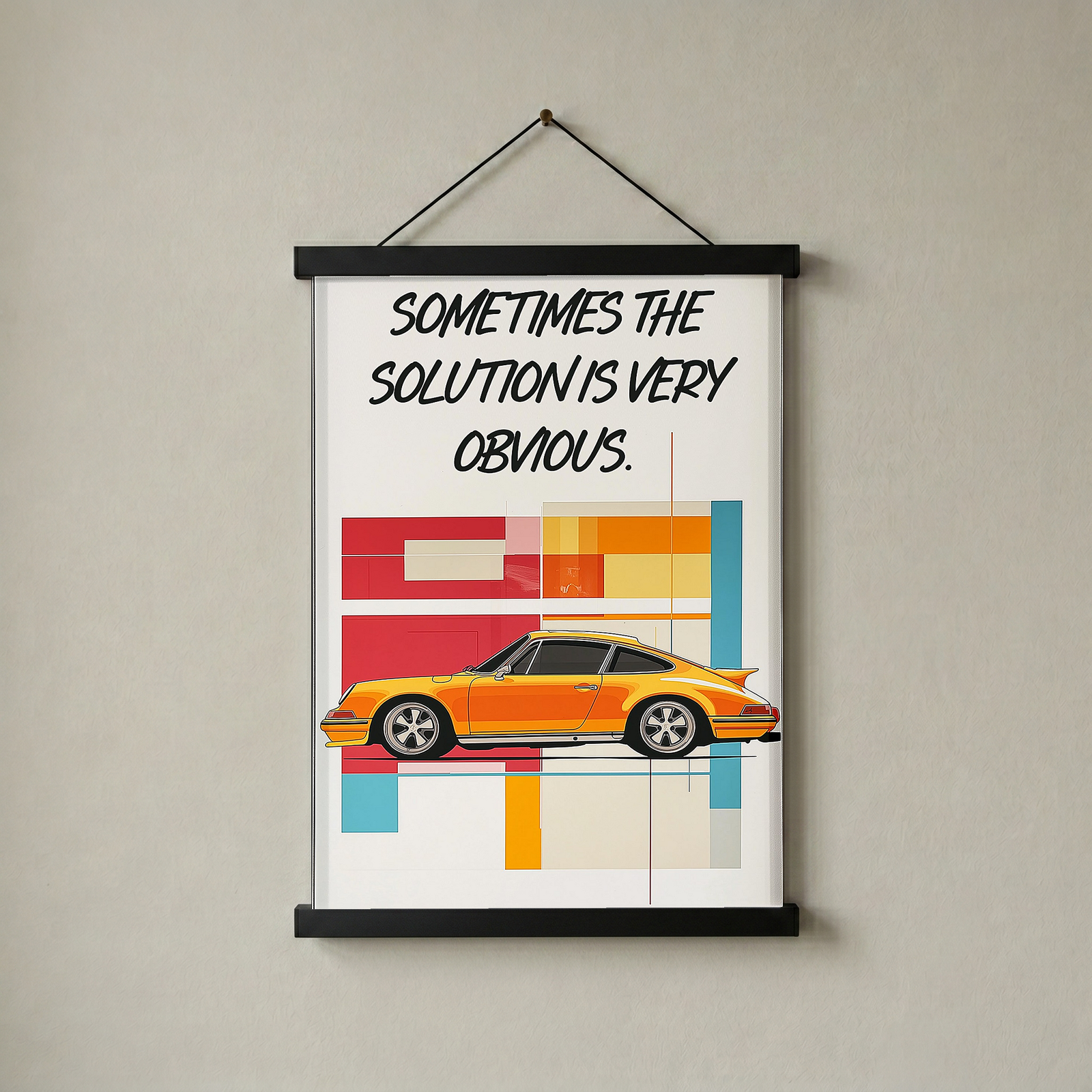 The Solution Porsche Wall Art Print — Iconic Car Silhouette Poster