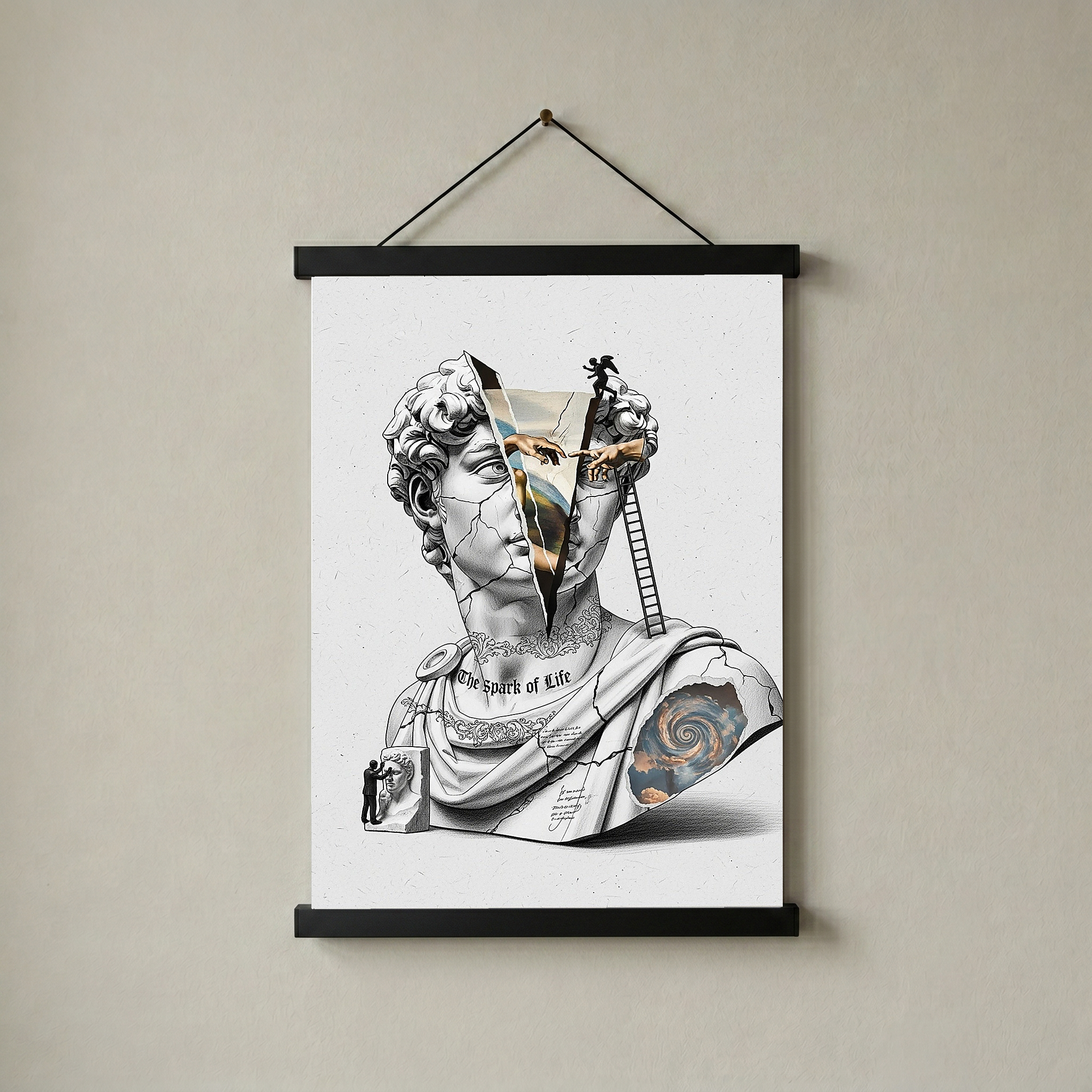 The Spark of Life — Michelangelo's Creation of Adam Wall Art Print