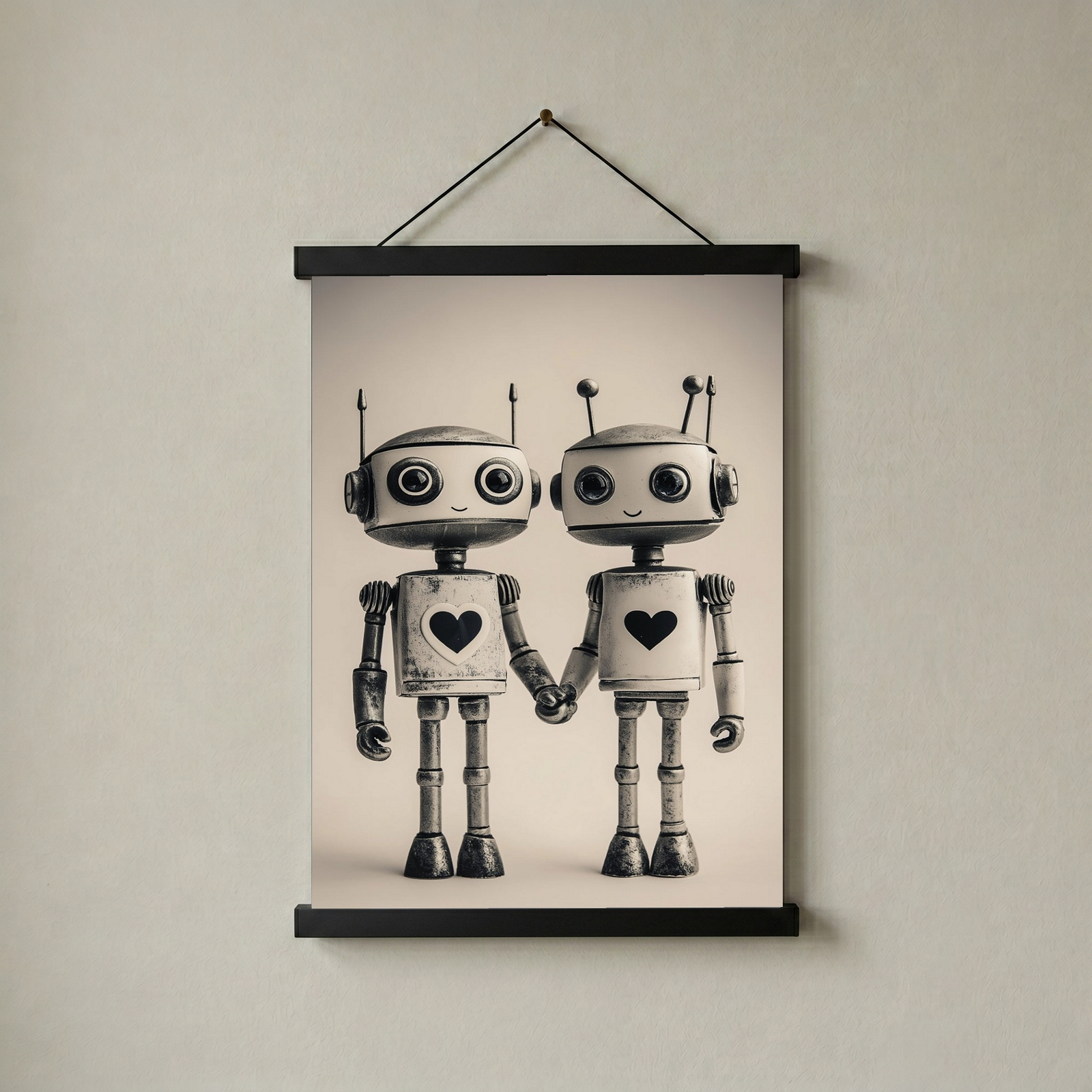 Mechanical Hearts Wall Art Print — Industrial Robot Love Poster