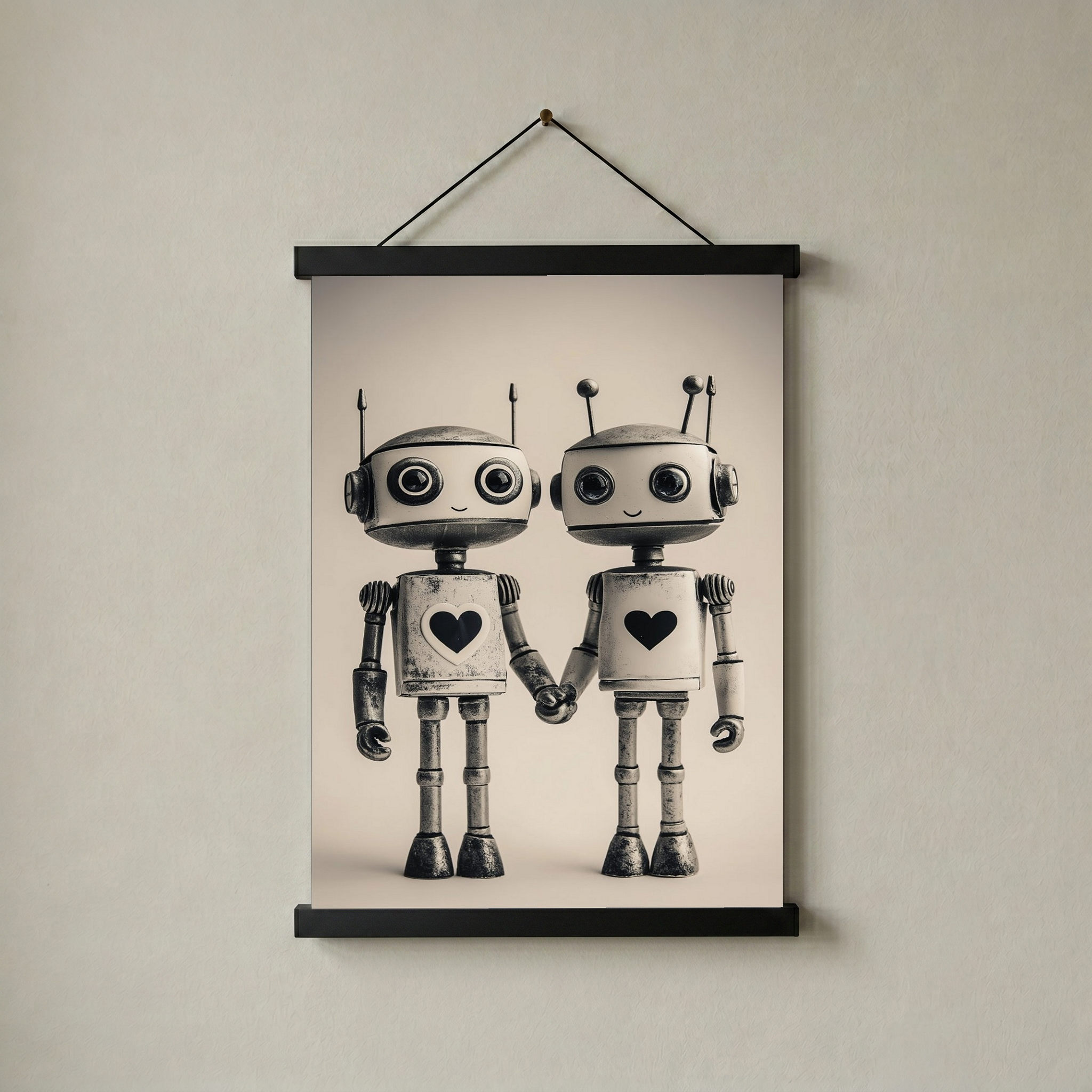 Mechanical Hearts Wall Art Print — Industrial Robot Love Poster