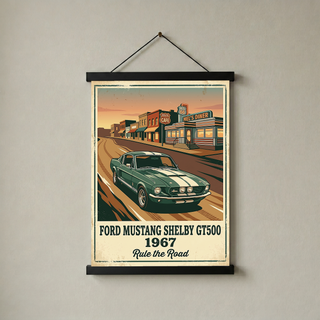 Ford Mustang Shelby GT500 1967 V3 Poster — Route 66 Vintage Diner Print