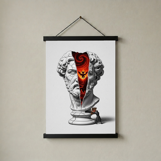 Inferno — Surreal Zeus Bust Wall Art Print
