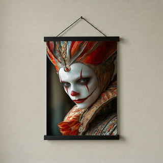 Crown of Illusions Wall Art Print — Mystical Surreal Portrait Poster