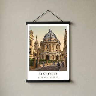 Oxford England Travel Poster — Radcliffe Camera University City Print