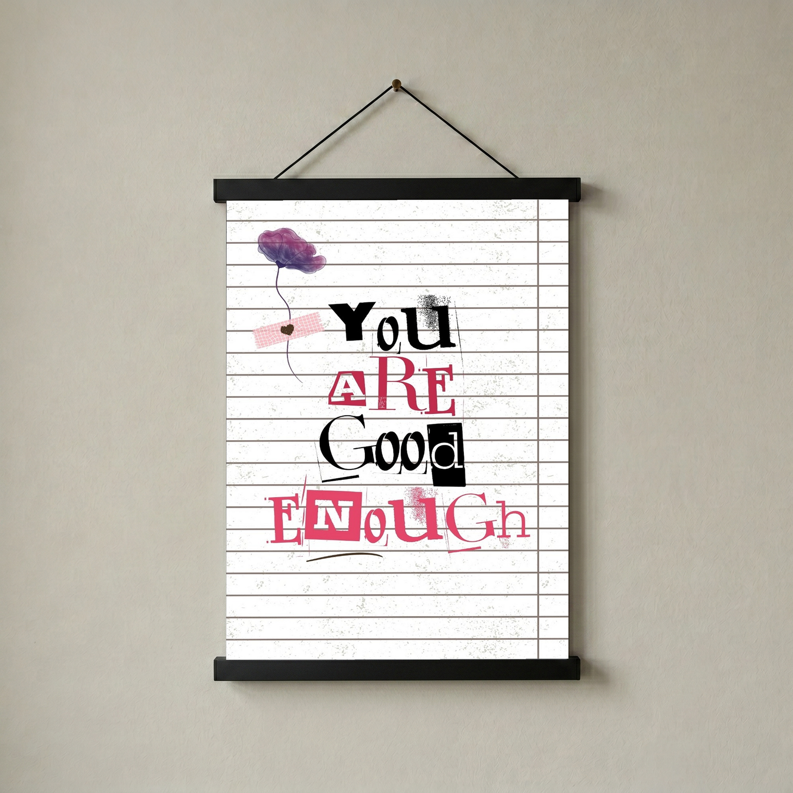 You Are Good Enough Wall Art Print — Affirmation Self-Love Quote Poster