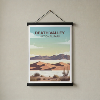 Death Valley National Park Poster — Vintage Sand Dunes Desert Mountain Print