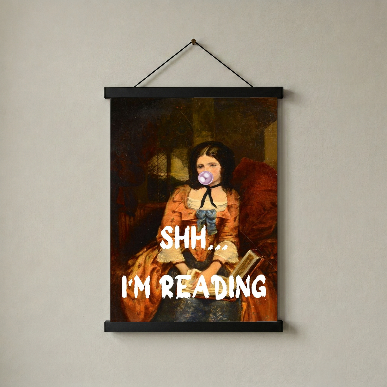 She is Reading Wall Art Print — Book Lover Feminine Quote Poster