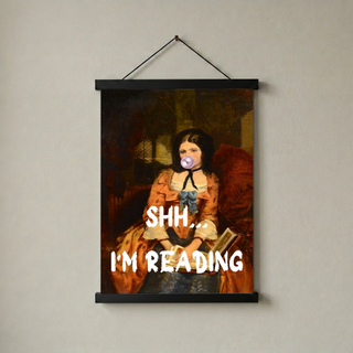 She is Reading Wall Art Print — Book Lover Feminine Quote Poster
