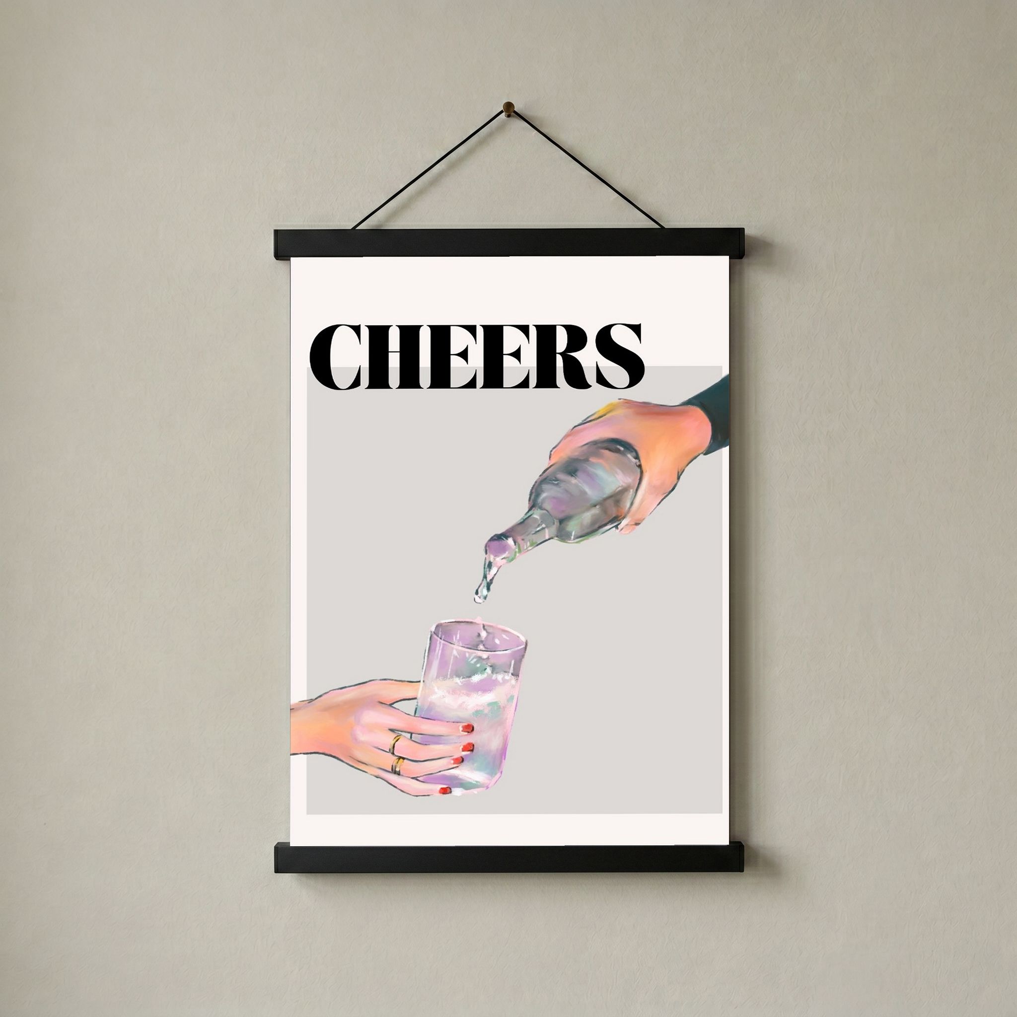 Cheers Wall Art Print — Toast & Celebration Poster