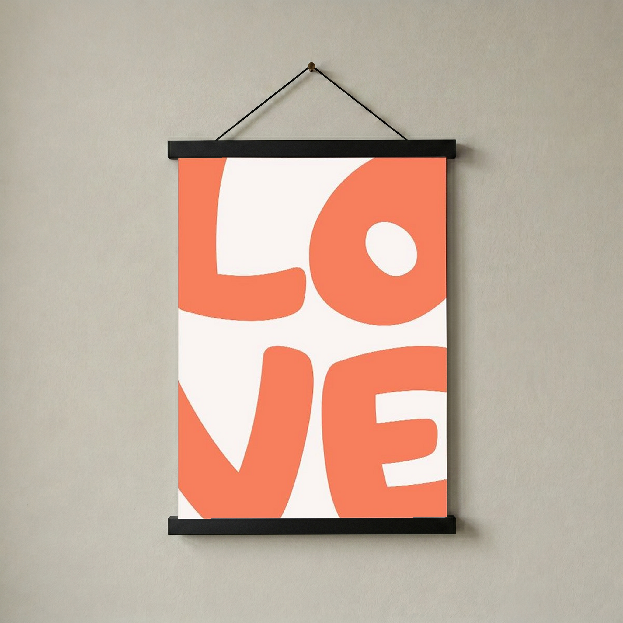 LOVE Poster — Bold Minimalist Typography Orange Wall Art Print