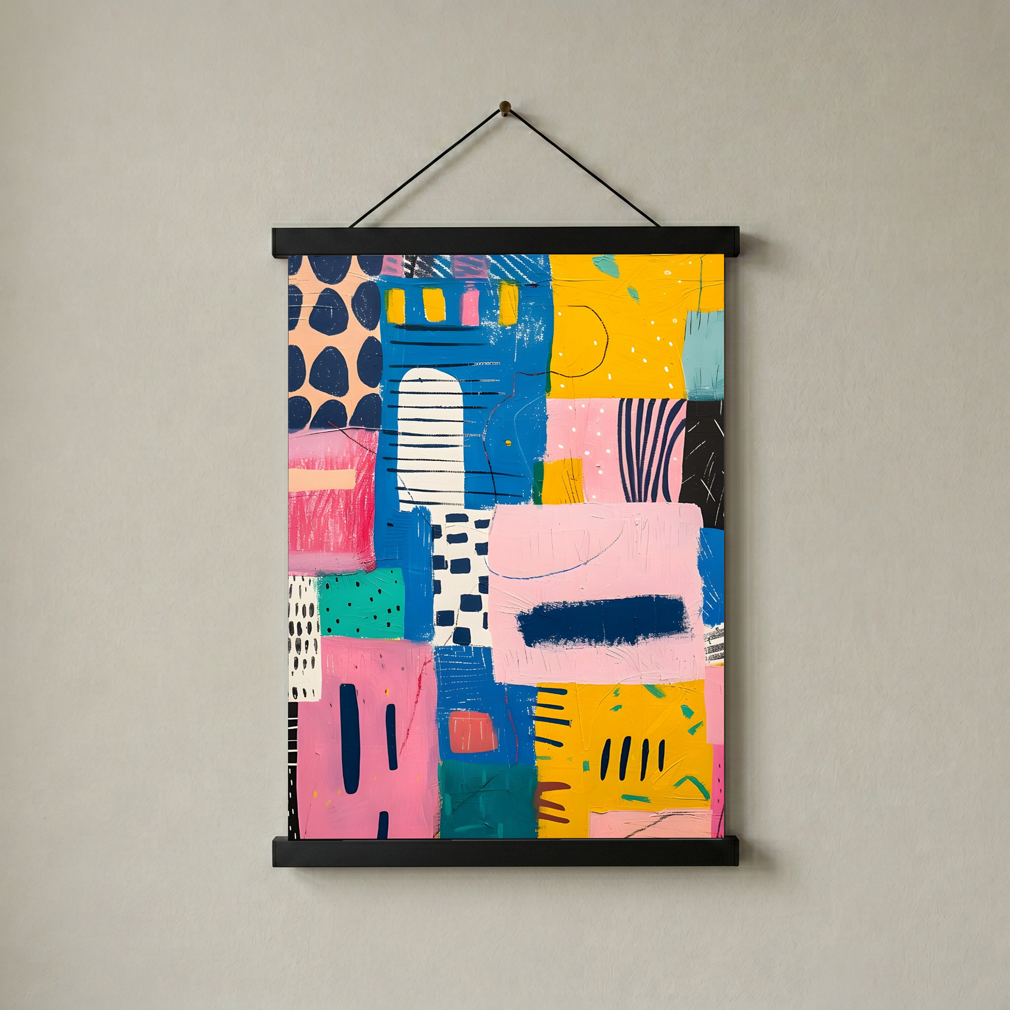 Vibrant Collage Wall Art Print — Bold Mixed Media Poster