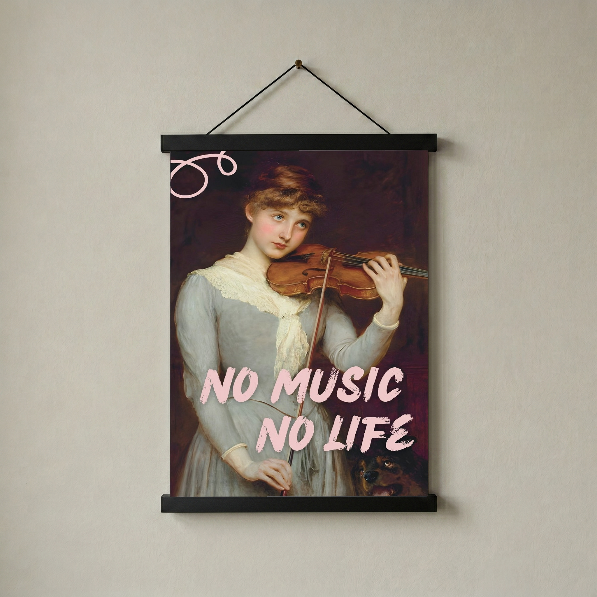 No Music No Life Wall Art Print — Music Lover Quote Poster