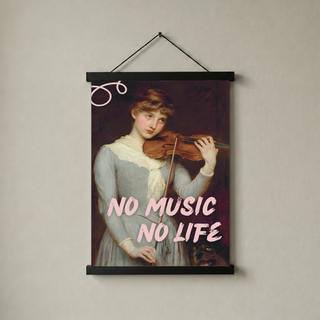 No Music No Life Wall Art Print — Music Lover Quote Poster