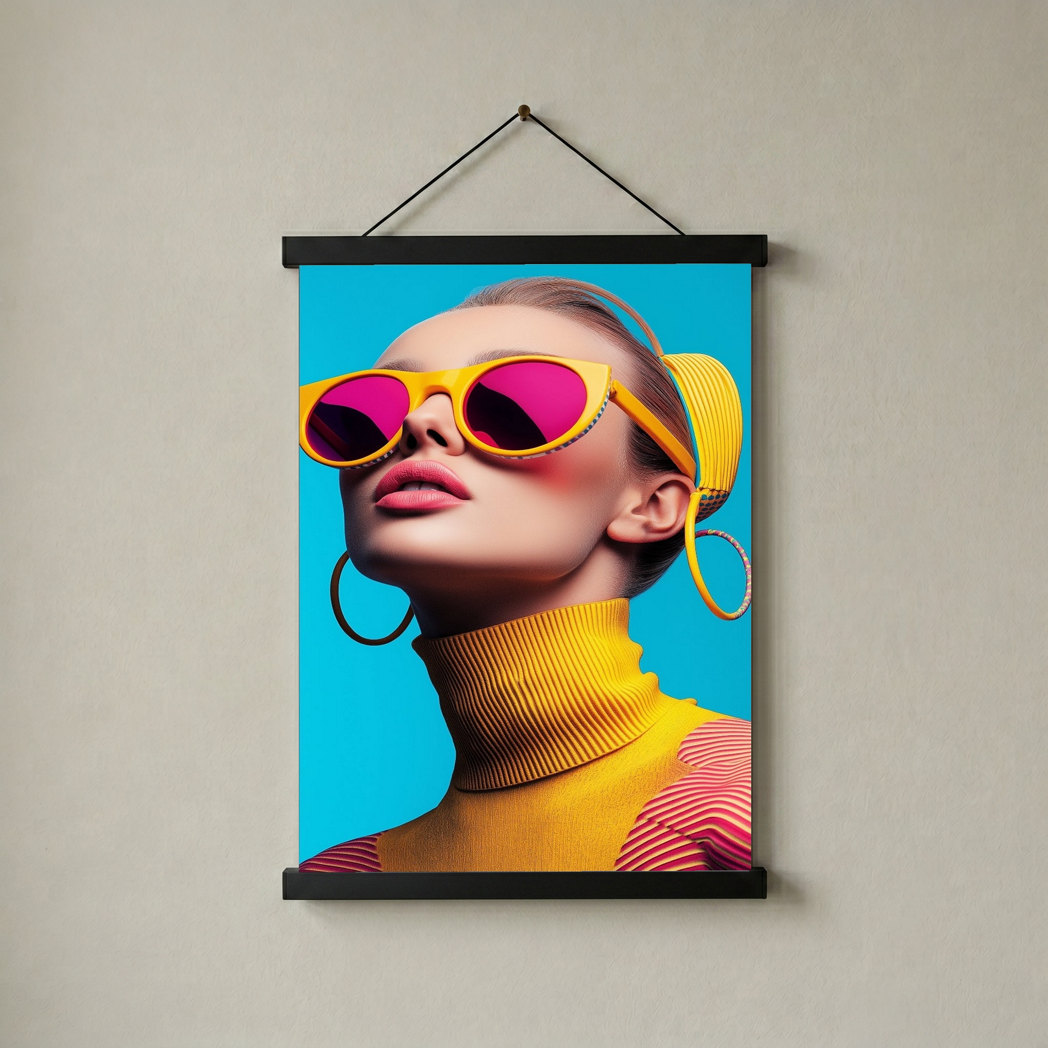 Futuristic Diva Wall Art Print — Bold Pop Portrait Poster
