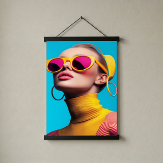 Futuristic Diva Wall Art Print — Bold Pop Portrait Poster