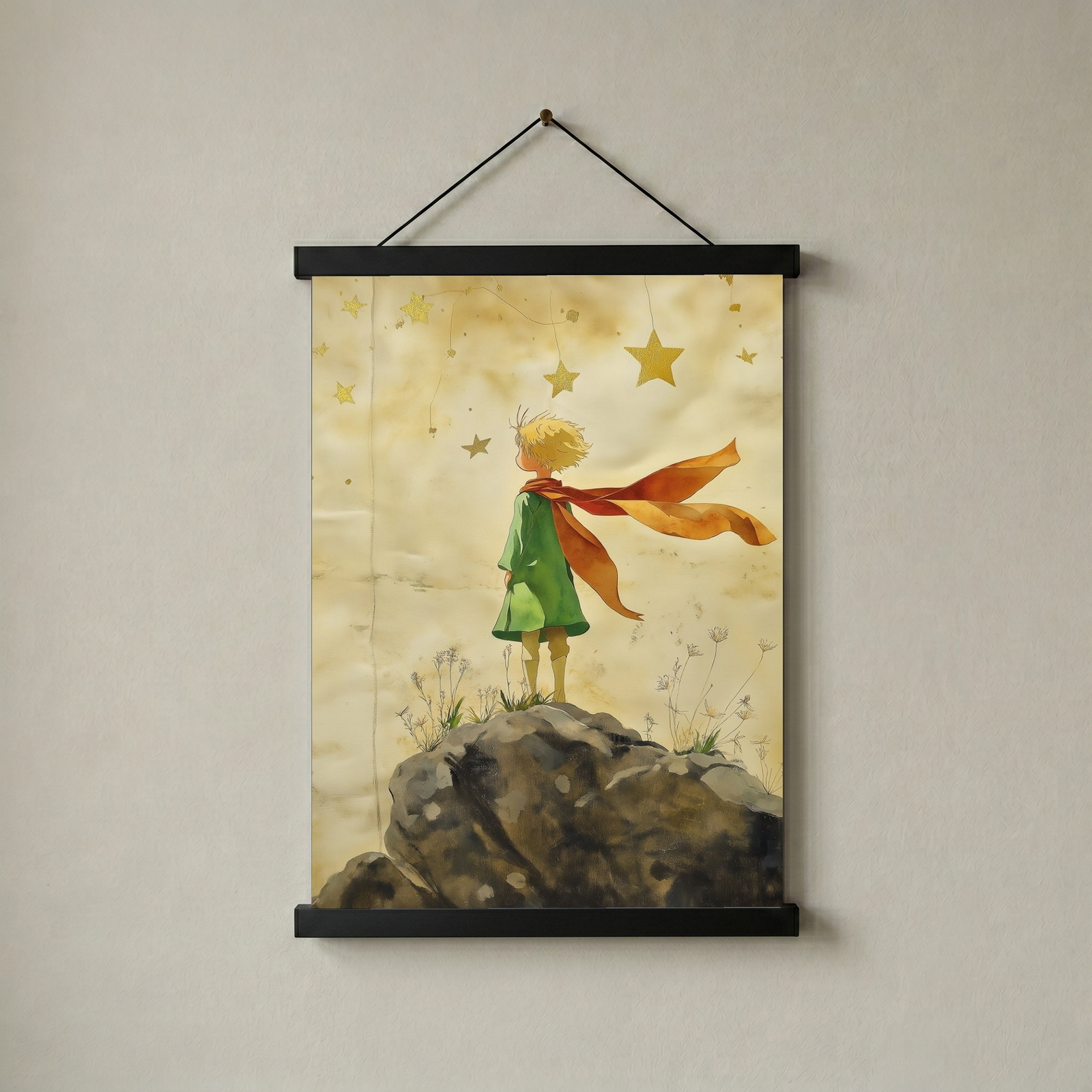Innocence in Stars Wall Art Print — Dreamy Celestial Romance Poster