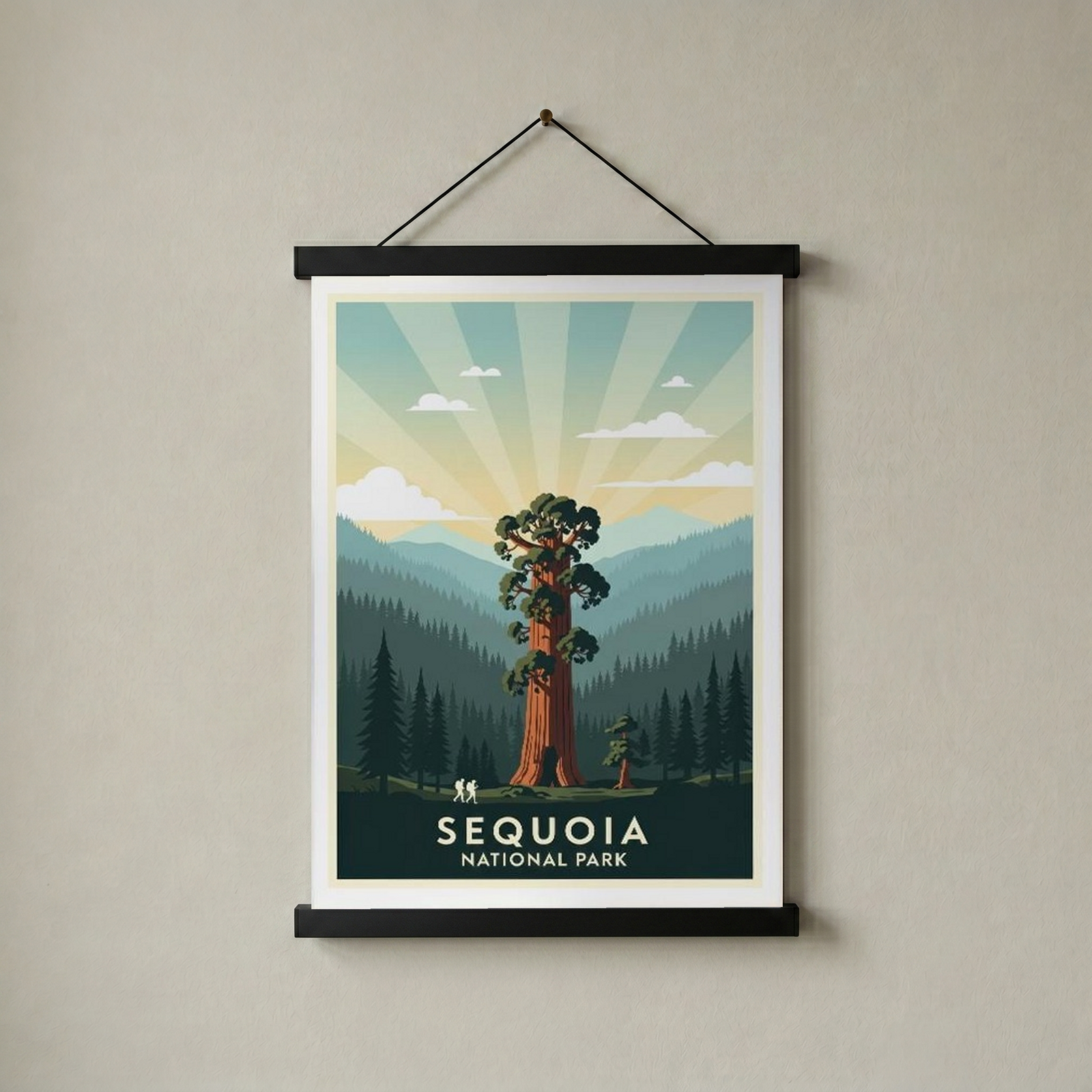 Sequoia National Park Poster — Vintage California General Sherman Tree Print