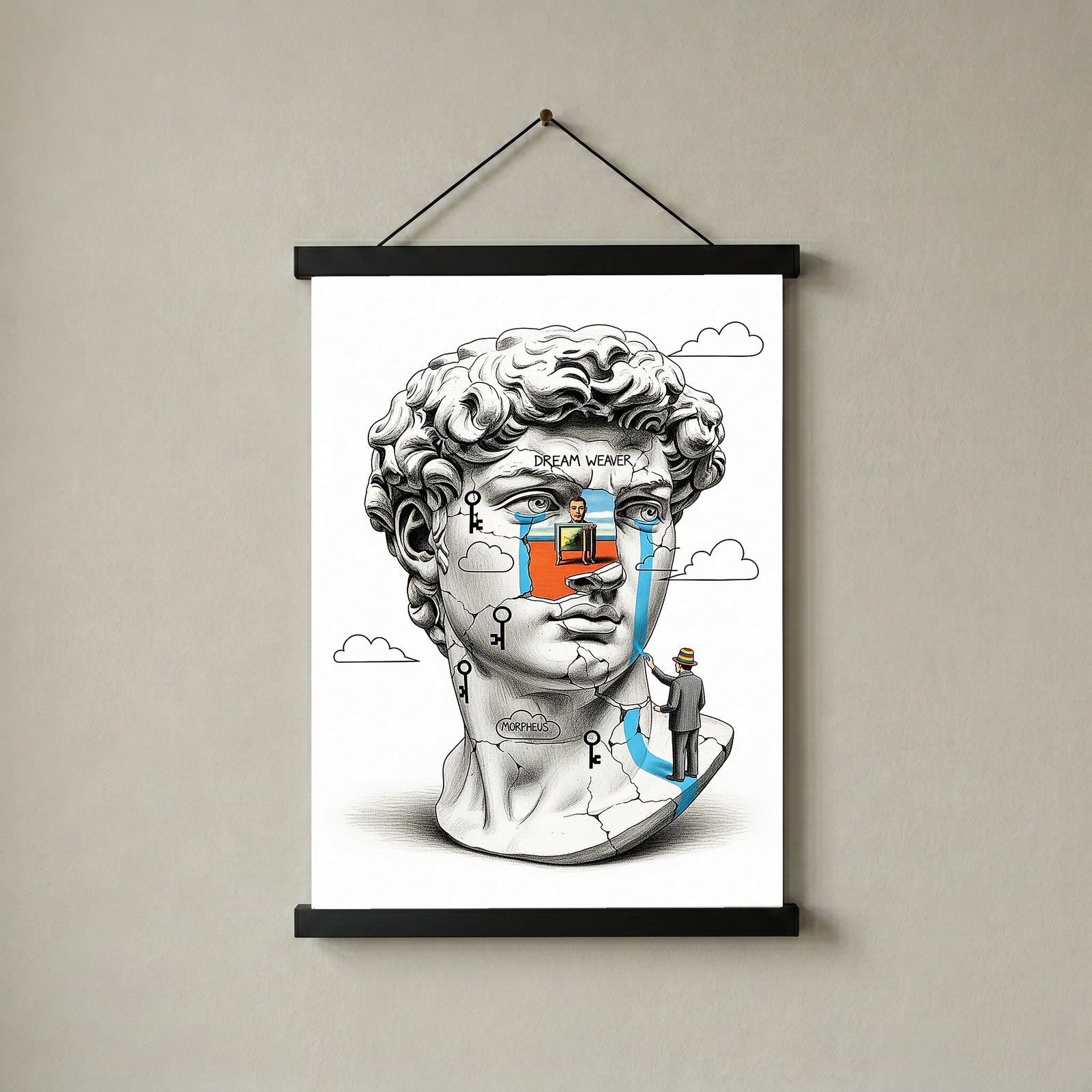 Dream Weaver Morpheus — Surreal David Bust Wall Art Print