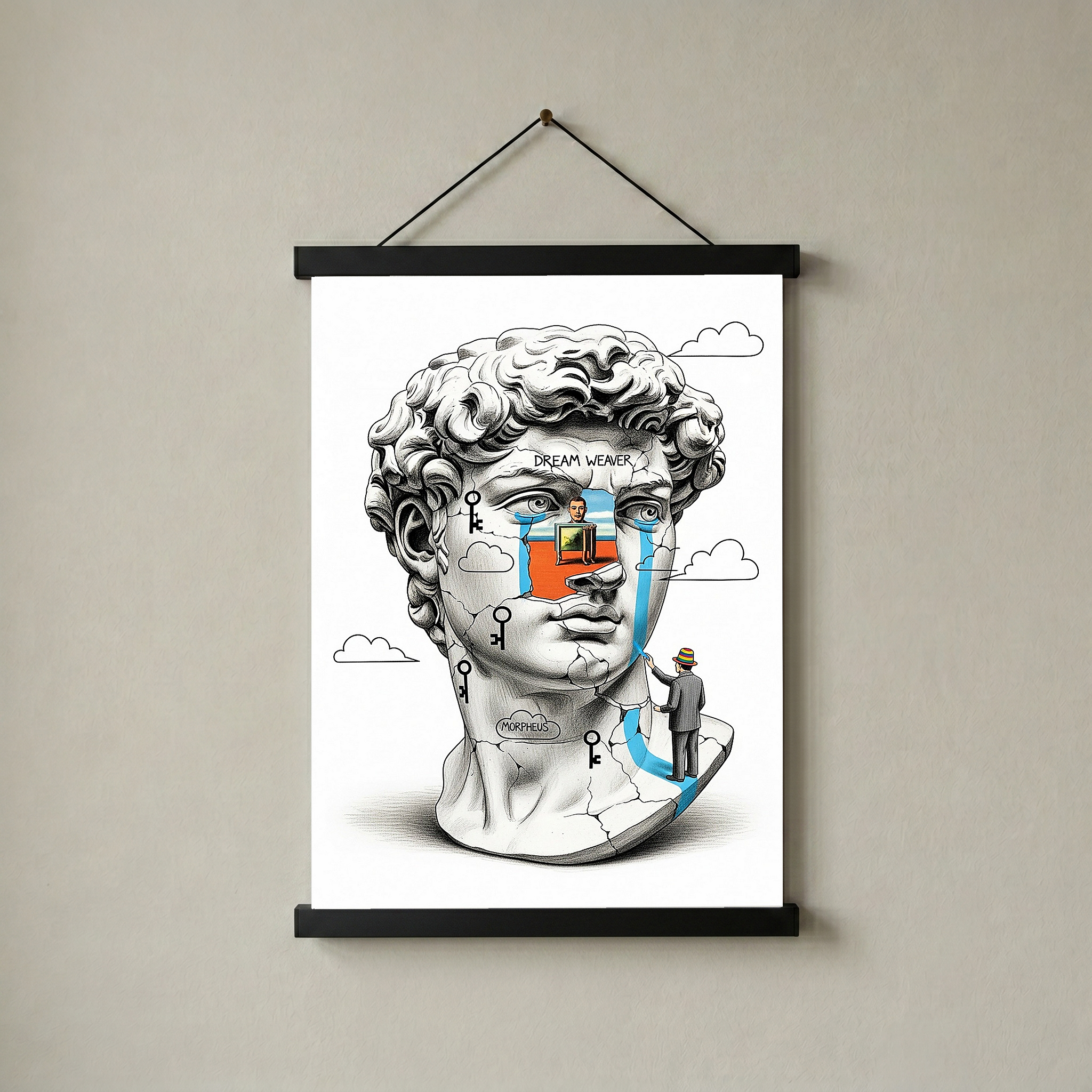 Dream Weaver Morpheus — Surreal David Bust Wall Art Print
