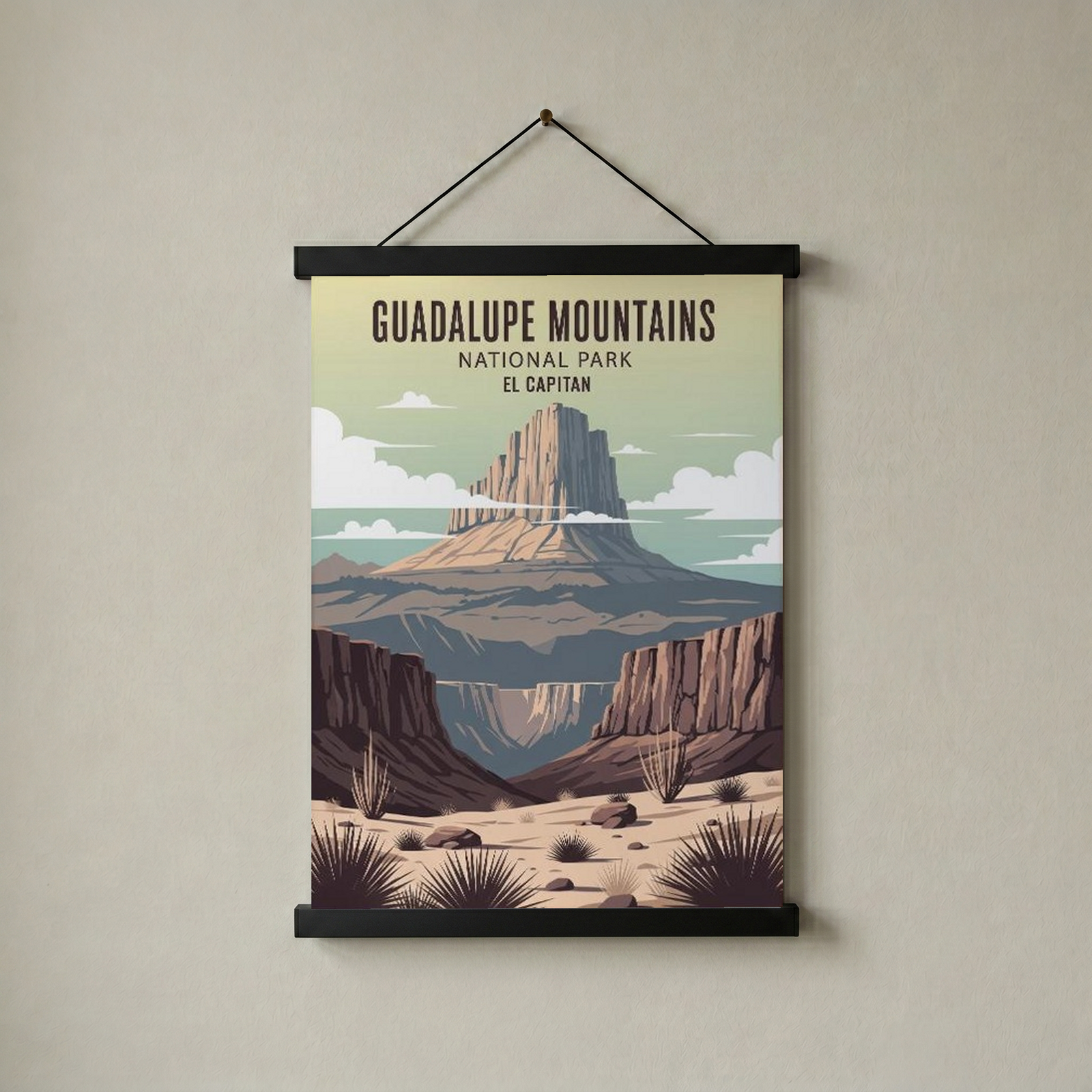 Guadalupe Mountains National Park Poster — Vintage El Capitan Texas Print