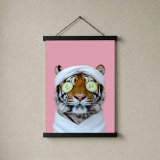 Tiger Retreat Wall Art Print — Bold Animal Portrait Poster