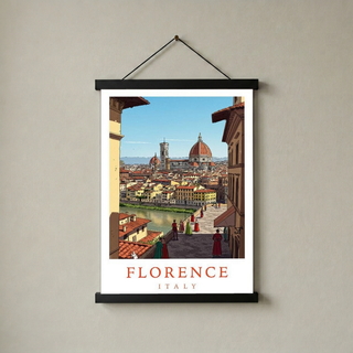 Florence Italy Travel Poster — Duomo Cathedral Renaissance Street Print